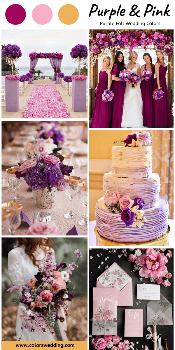 8 Perfect Purple Fall Wedding Color Palettes: Purple + Pink